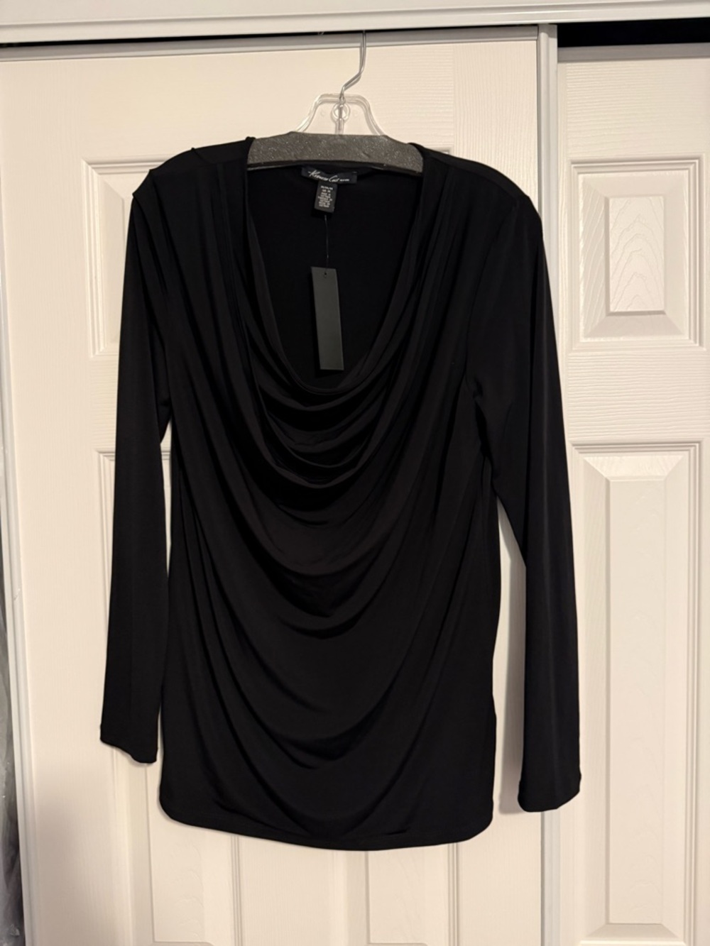 TWO BLOUSES!! (2) Kenneth Cole Black Draped Cowl Neck & Flirty Fun Back